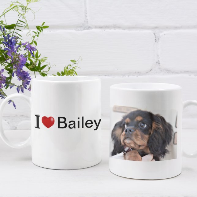 I Kärlek My Hund-foto Kaffemugg (Skapare uppladdad)