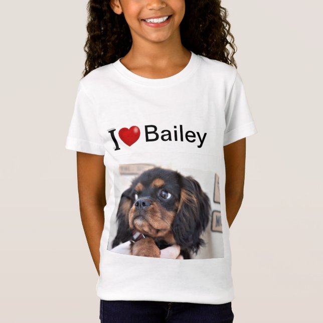 I Kärlek My Hund-foto T Shirt (Framsida)