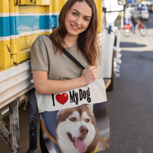 I Kärlek My Hund-foto Tygkasse