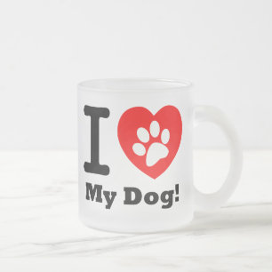 I Kärlek My Hund Frostad Glasmugg