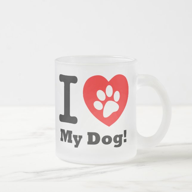 I Kärlek My Hund Frostad Glasmugg (Höger)