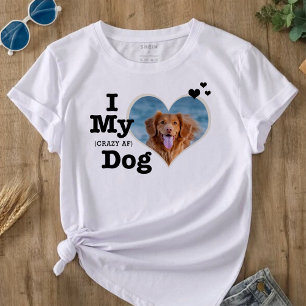 I Kärlek My Hund   Funny Personlig Text och foto T Shirt