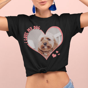 I Kärlek My Hund Heart Photo Black T Shirt