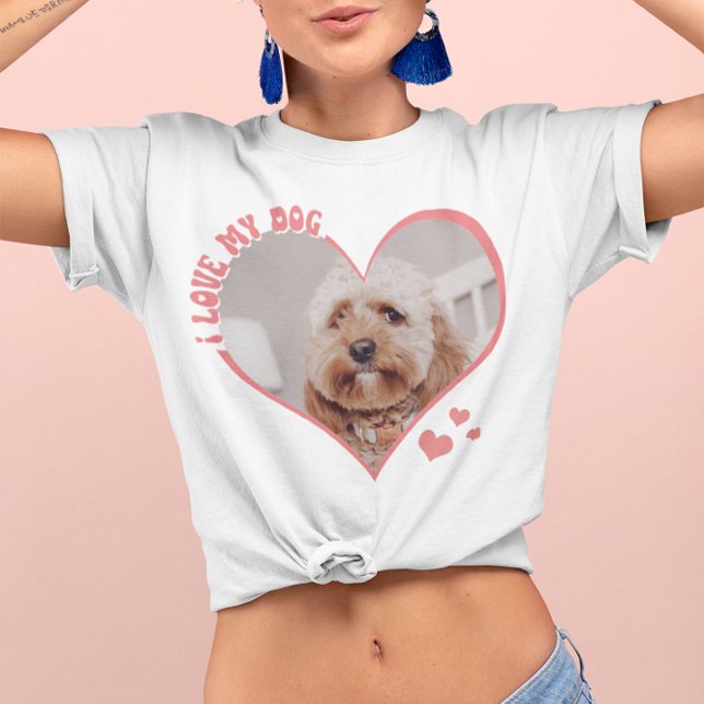 I Kärlek My Hund Heart Photo White T Shirt (Skapare uppladdad)