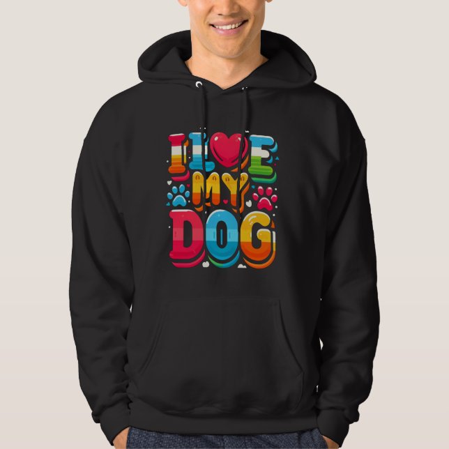I Kärlek My Hund Hoodie (Framsida)