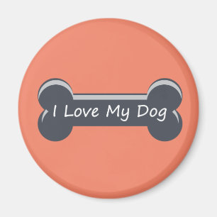 I Kärlek My Hund Hund Bone Magnet