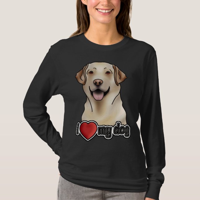 I Kärlek My Hund Labrador Retriever T Shirt (Framsida)
