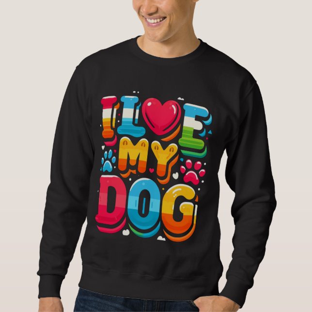 I Kärlek My Hund Lång Ärmad Tröja (Framsida)