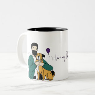 I Kärlek My Hund - Male Edition 3 Två-Tonad Mugg
