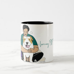 I Kärlek My Hund - Male Edition 4 Två-Tonad Mugg