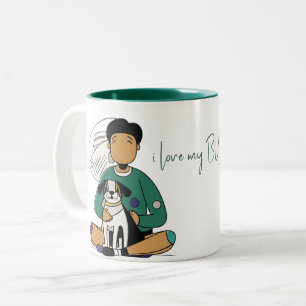 I Kärlek My Hund - Male Edition 5 Två-Tonad Mugg