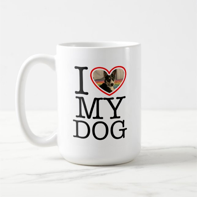 I Kärlek My Hund Personlig Kaffemugg (Vänster)