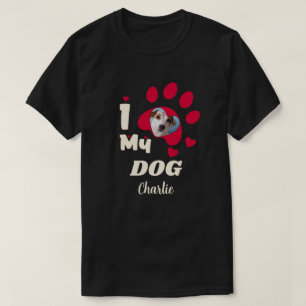 I Kärlek My Hund Personlig Photo & Namn T Shirt