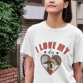 I Kärlek My Hund Red Personlig Hund älskare Photo T Shirt