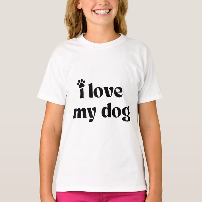 I Kärlek My Hund T Shirt (Framsida)