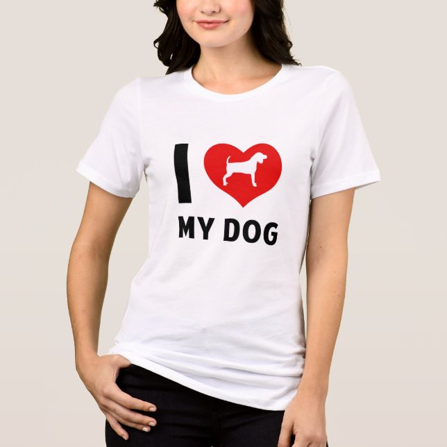 I Kärlek My Hund T-Shirt (Framsida)
