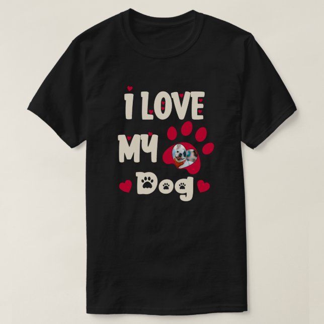 I Kärlek My Hund Tass Personlig Photo T Shirt (Design framsida)
