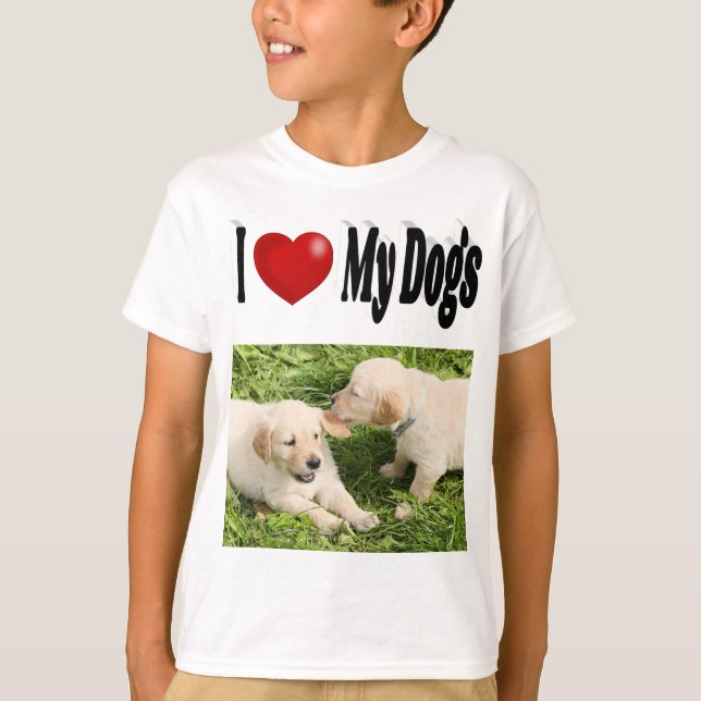 I Kärlek My Hundar-foto T Shirt (Framsida)