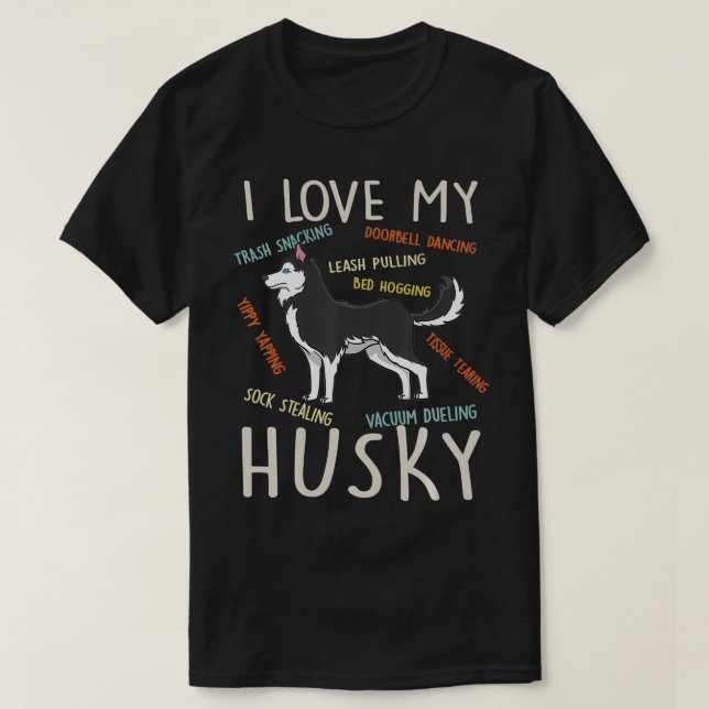 I Kärlek My Husky Hund Mamma Pappa Funny Cute Gift T Shirt (Design framsida)