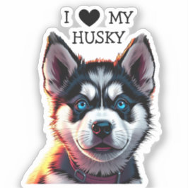 I Kärlek My Husky Klistermärken