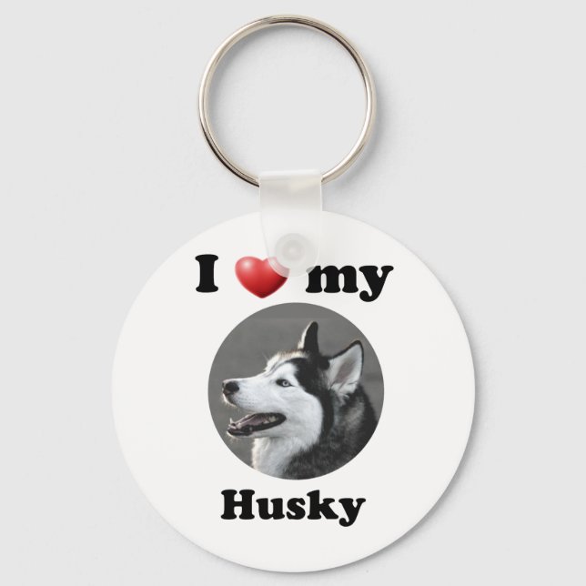 I Kärlek My Husky Nyckelring (Framsida)