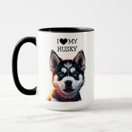 I Kärlek My Husky Personlig Mugg