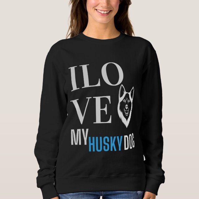 I Kärlek My Husky T Shirt (Framsida)