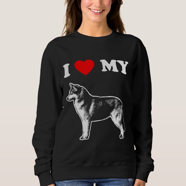 I Kärlek My Husky T Shirt (Framsida)