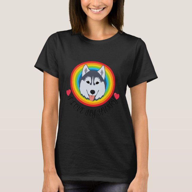I Kärlek My Husky T Shirt (Framsida)
