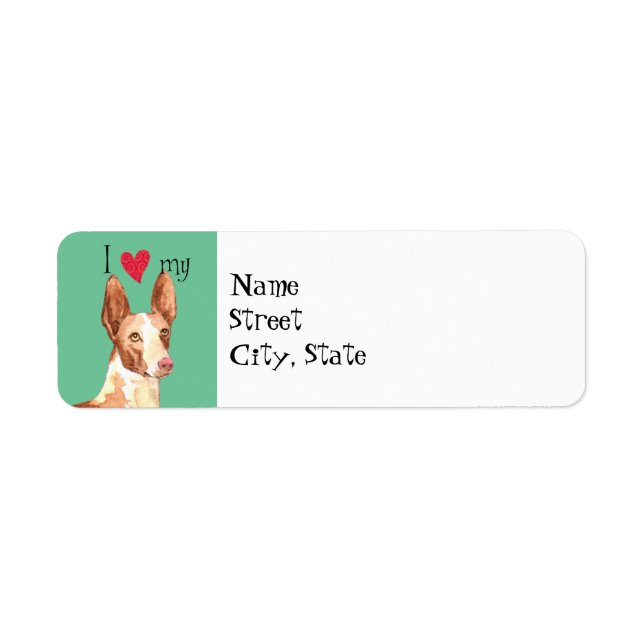 I Kärlek my Ibizan Hound Returadress Etikett (Framsidan)