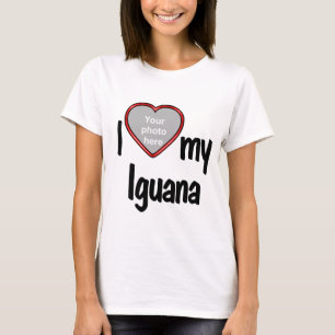 I Kärlek My Iguana - Cute Red Heart Photo Ram T Shirt
