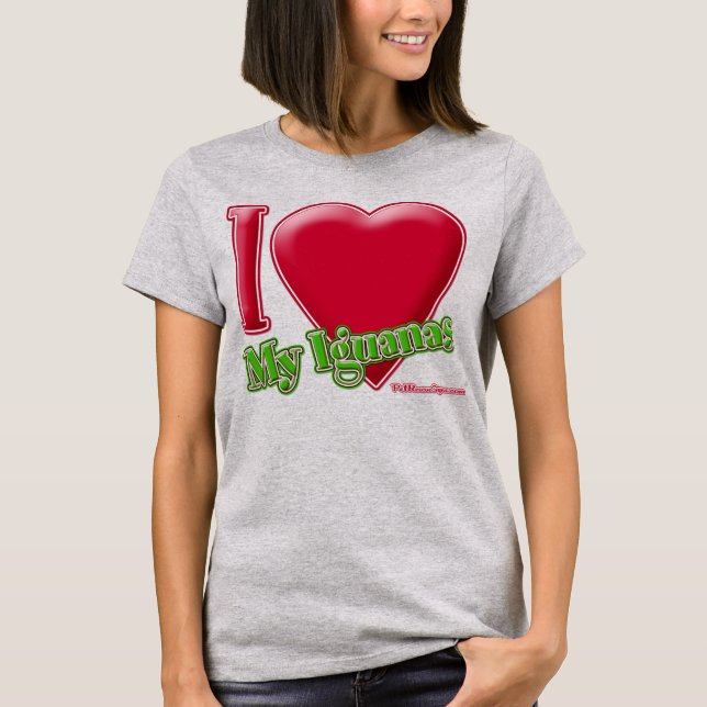 I Kärlek My Iguanas T Shirt (Framsida)
