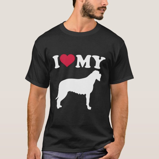 I Kärlek My Irish Wolfhound T Shirt (Framsida)