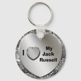 I Kärlek My Jack Russell Hjärtnyckelring Nyckelring