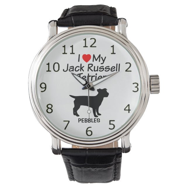 I Kärlek My Jack Russell Terrier Hund Watch Armbandsur (Framsida)