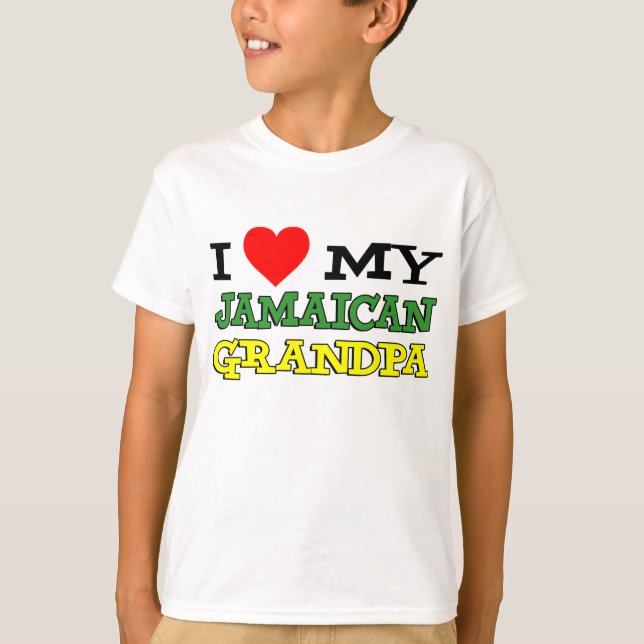 I Kärlek My Jamaican Grandpa Tee Shirt (Framsida)