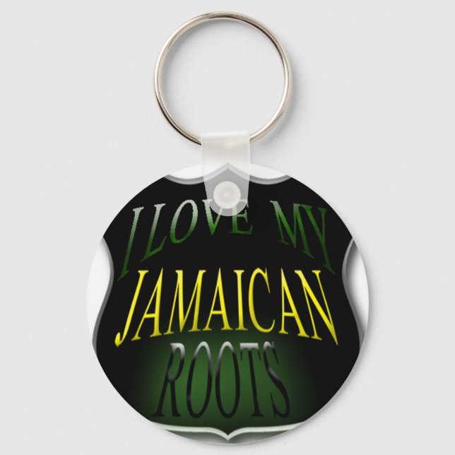 I Kärlek My Jamaican Roots Keychain Nyckelring (Framsida)
