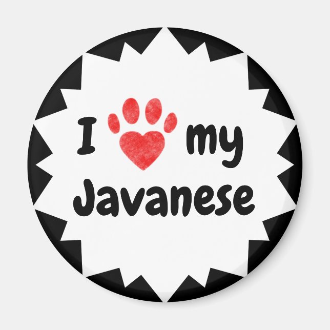 I Kärlek My Javanese Cat Magnet (Framsidan)