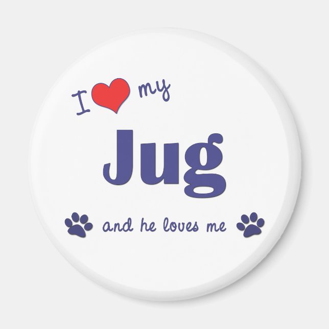 I Kärlek My Jug (Male Hund) Magnet (Framsidan)