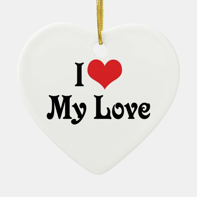 I Kärlek My Kärlek Julgransprydnad Keramik (Framsidan)