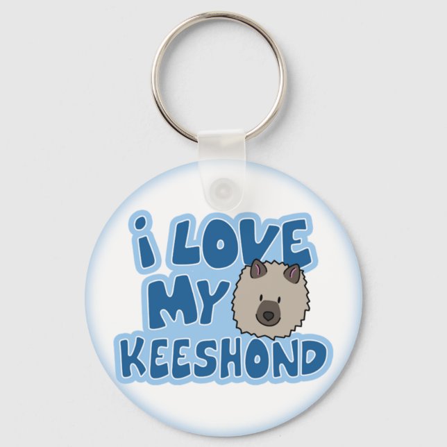 I Kärlek My Keeshond Keychain Nyckelring (Framsida)