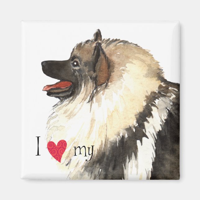I Kärlek my Keeshond Magnet (Framsidan)