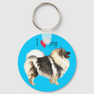 I Kärlek my Keeshond Nyckelring
