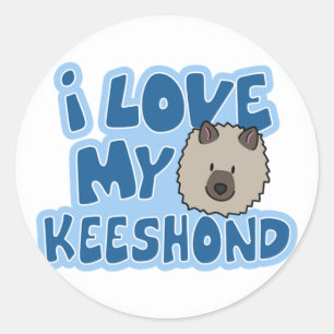 I Kärlek My Keeshond Stickers Runt Klistermärke