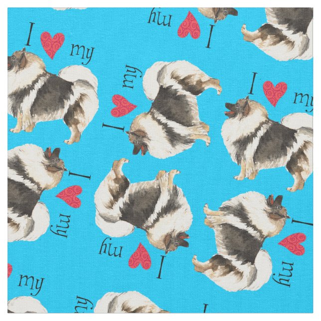 I Kärlek my Keeshond Tyg (Närbild)