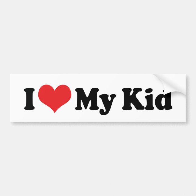 I Kärlek My Kid Bumper Sticker Bildekal (Framsidan)