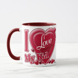 I Kärlek My Kid Red - Hjärtat Mugg