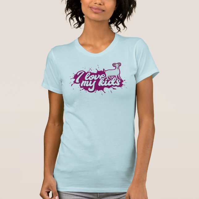I Kärlek My Kids Goat Pet Owner T Shirt (Framsida)