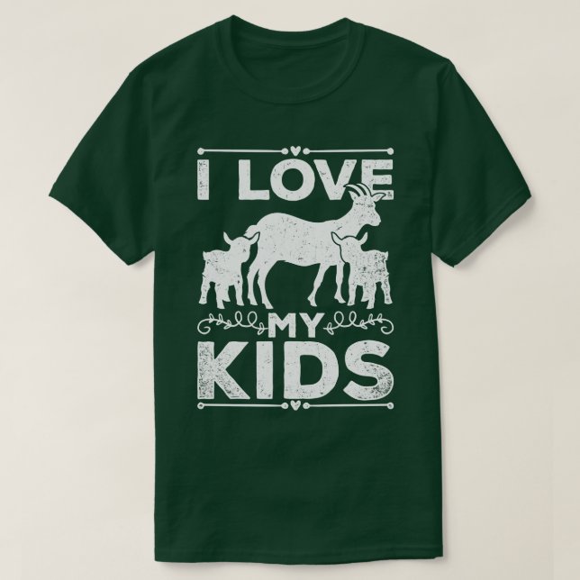 I Kärlek My Kids Goat T Shirt (Design framsida)