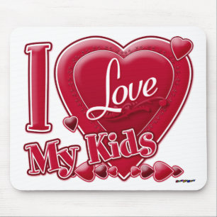I Kärlek My Kids red - hjärta Musmatta